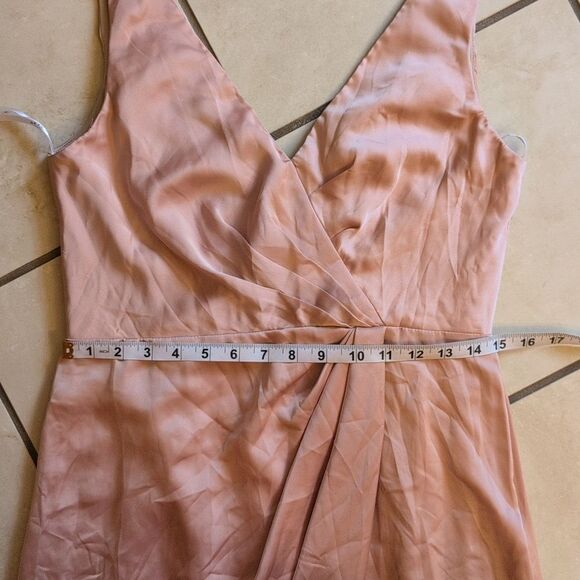 NWOT After Six Whisper Satin Maxi Dress Draped Tulip Gown Toasted Sugar Pink 8 - Picture 8 of 15